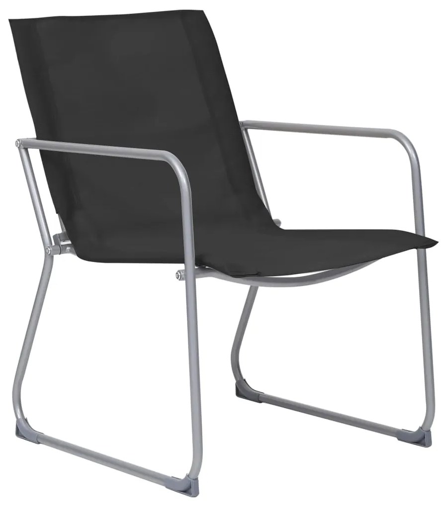 4 pcs conjunto lounge para jardim tecido e aço preto