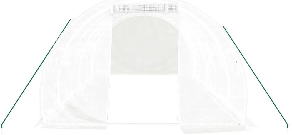 Estufa com estrutura de aço 18 m² 6x3x2 m branco