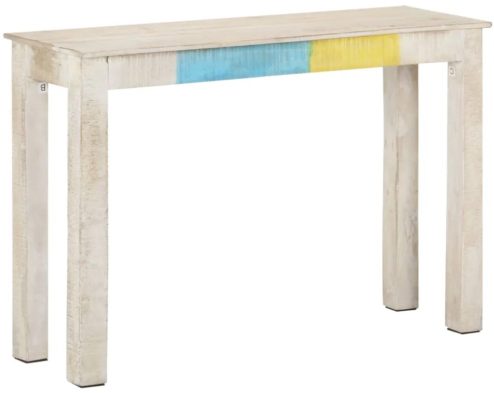 Mesa consola 115x35x77 cm madeira de mangueira áspera branco