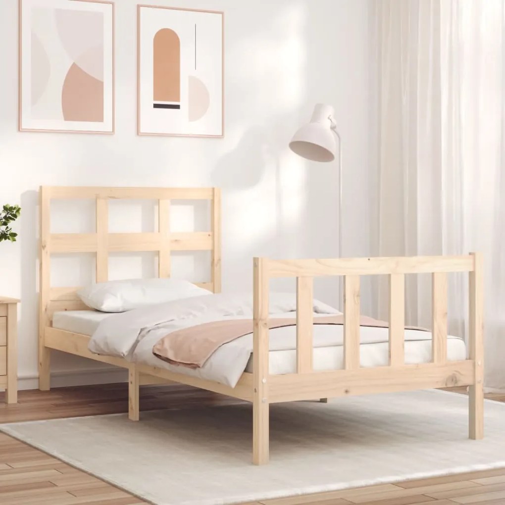 vidaXL Cama sem colchão 90x200 cm madeira de pinho maciça