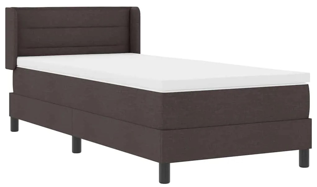 Cama Box Marrom Escuro 90 x 200 cm Tecido e Espuma