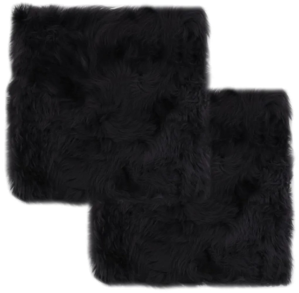 Almofadas cadeira 2 pcs 40x40cm pele carneiro cinzento-escuro