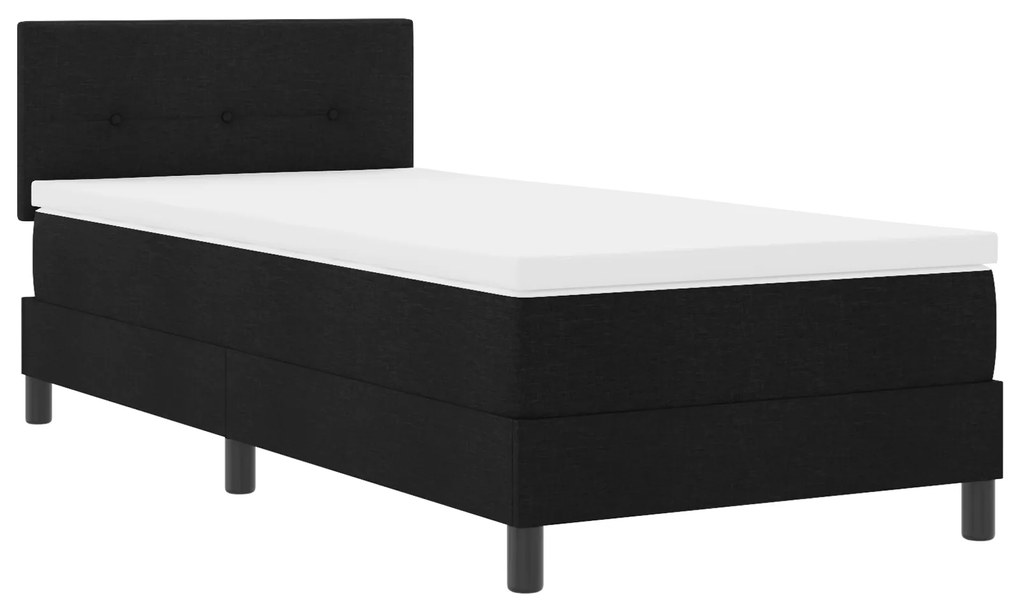 Cama Box Spring com Colchão Preto 90x190 cm Tecido
