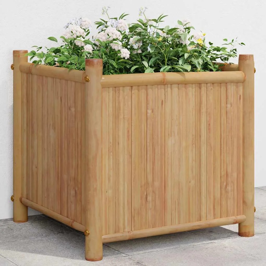 Vaso/floreira de jardim 40x40x40 cm bambu