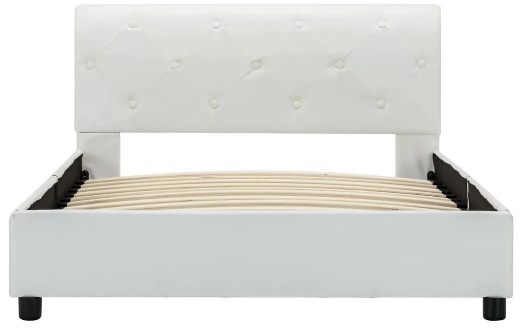 Estrutura de cama 100x200 cm couro artificial branco