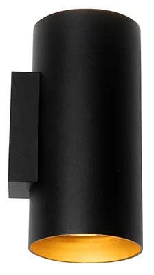 Aplique de parede design preto com dourado - Sab Design