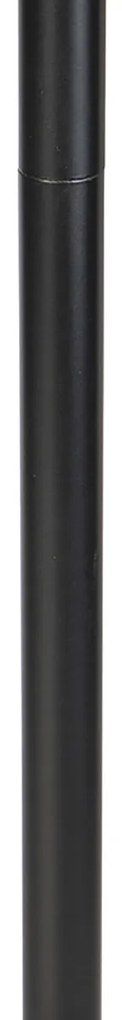 Candeeiro de pé preto com abajur cinzento claro 50 cm - Simplo Design,Moderno