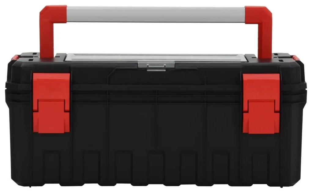 Caixa de ferramentas 65x28x31,5 cm preto e vermelho