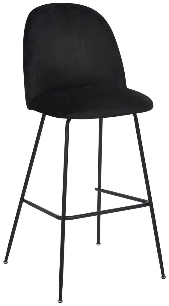 Conjunto de 2 cadeiras de bar em veludo preto ARCOLA Beliani