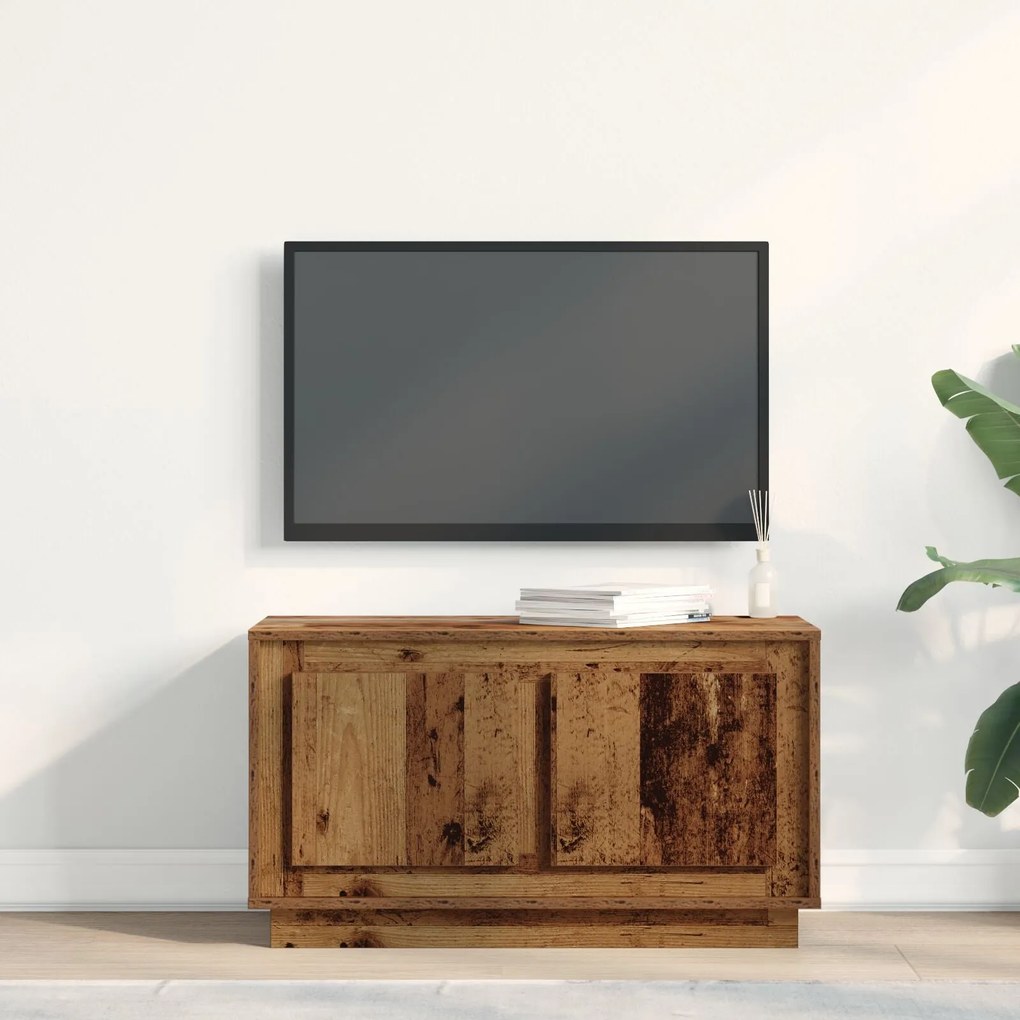 Armário de TV vidaXL Madeira Velha 80x35x45 cm Madeira de Engenharia