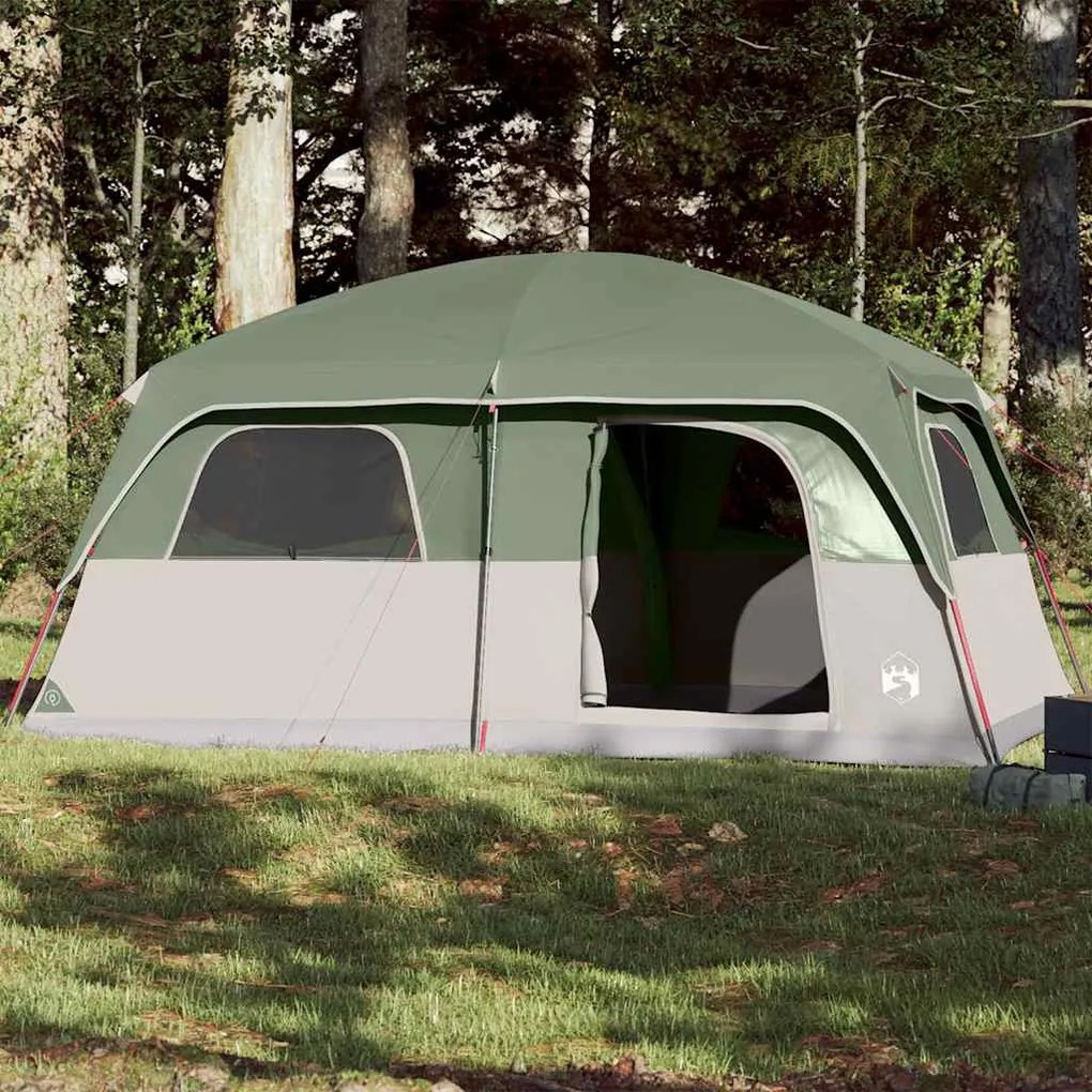 vidaXL Tenda familiar para 8 pessoas impermeável verde