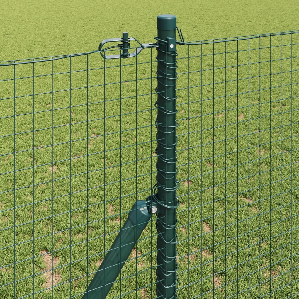 Cerca de Arame Soldado com 7 Postes Verde 1.4x10 m Aço