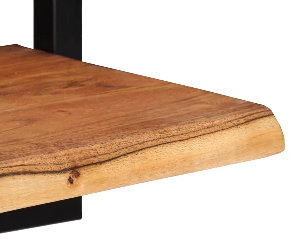 Prateleiras de parede 2 pcs 25x25x35 cm acácia maciça e aço