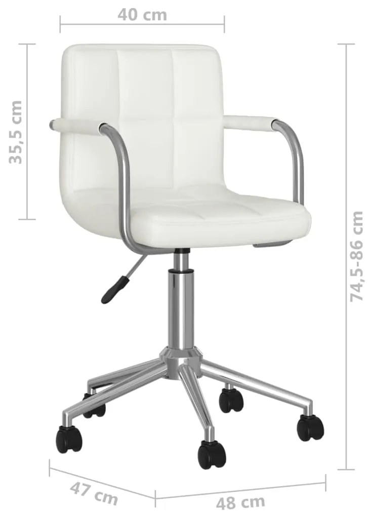 Cadeira de jantar giratória couro artificial branco