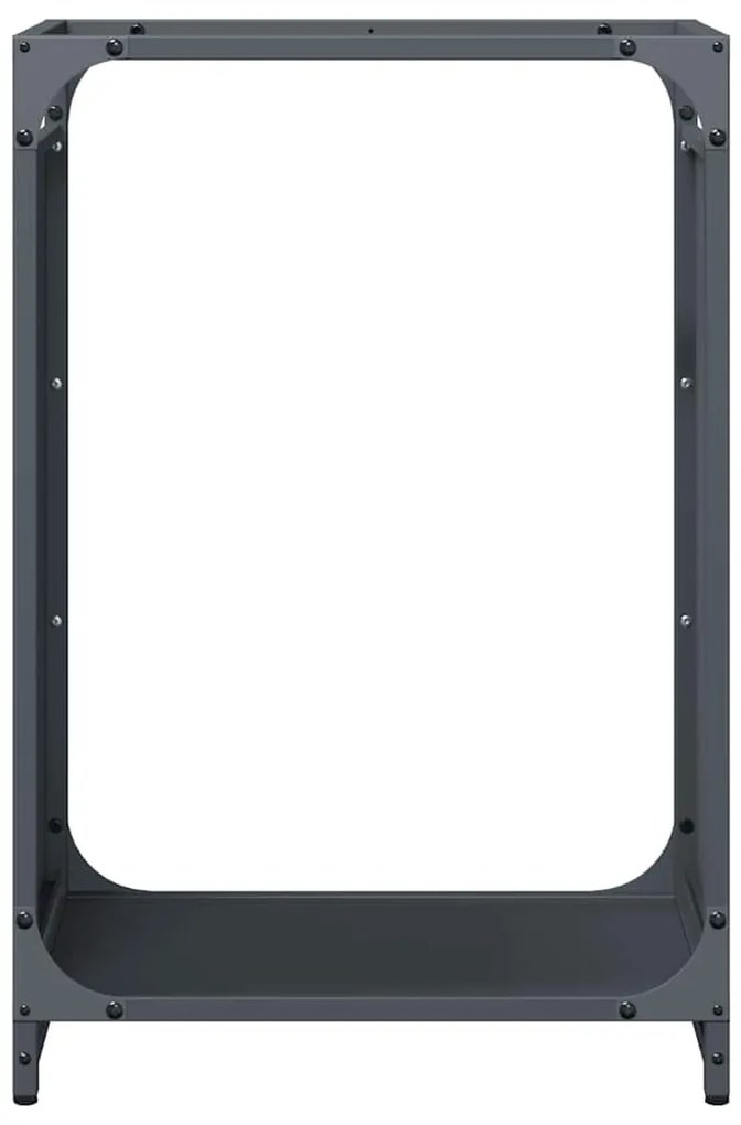 Suporte para lenha 44x28x65 cm aço laminado a frio antracite
