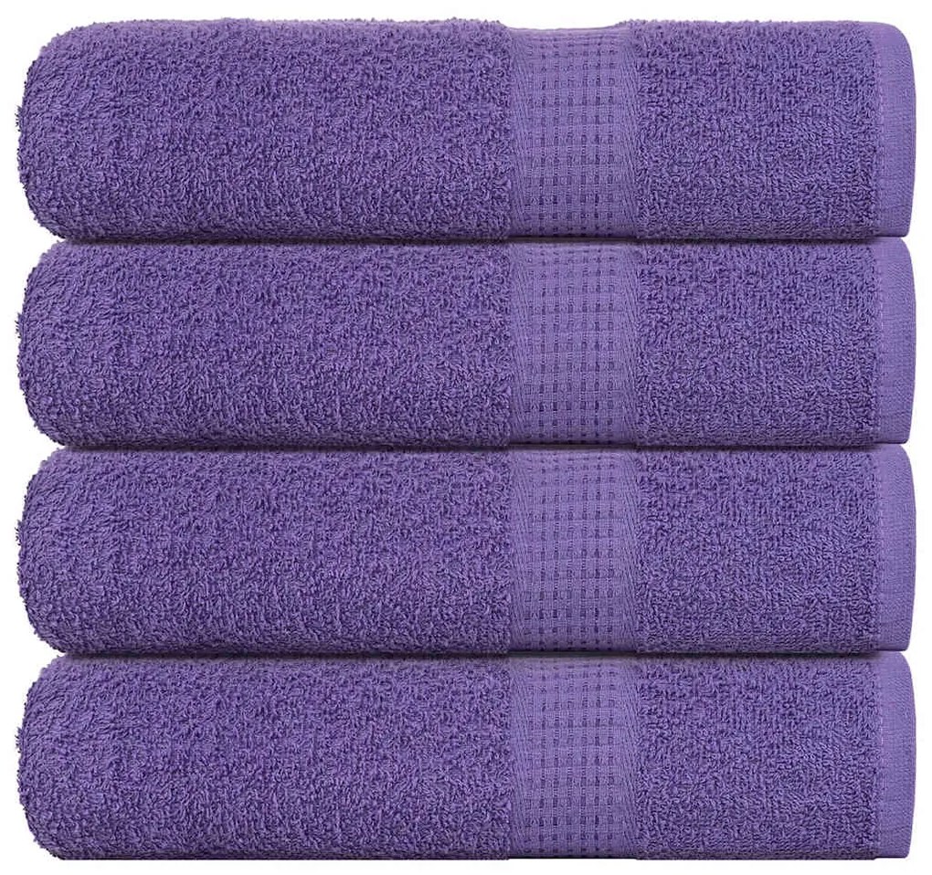 vidaXL Toalhas de banho 4 pcs FROGN 100x150 cm 100% algodão roxo
