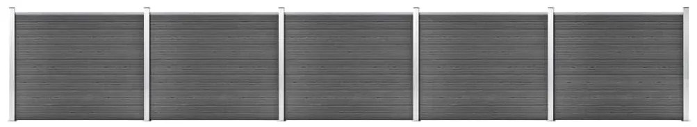 Conjunto painel de cerca 872x146 cm WPC preto