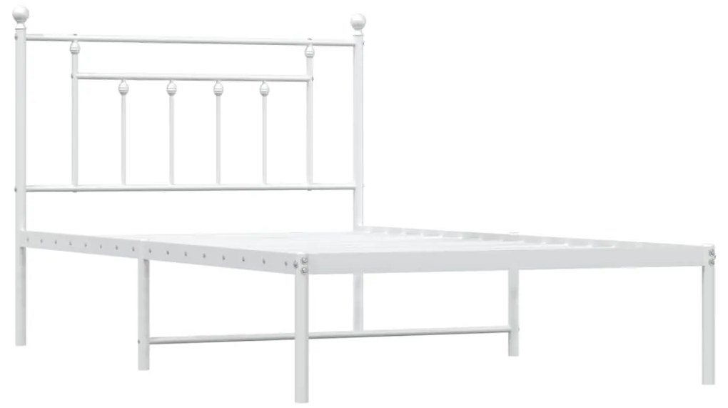 Estrutura de cama com cabeceira 100x200 cm metal branco