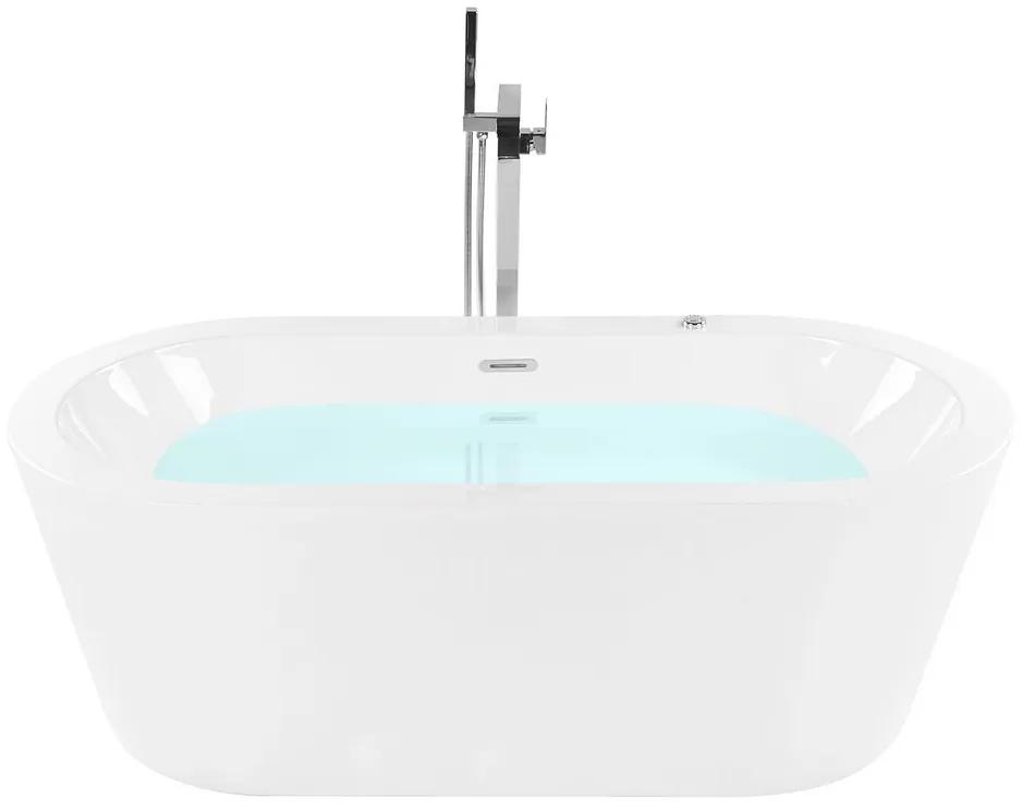 Banheira de hidromassagem com LED em acrílico branco 150 cm MARSELLA Beliani
