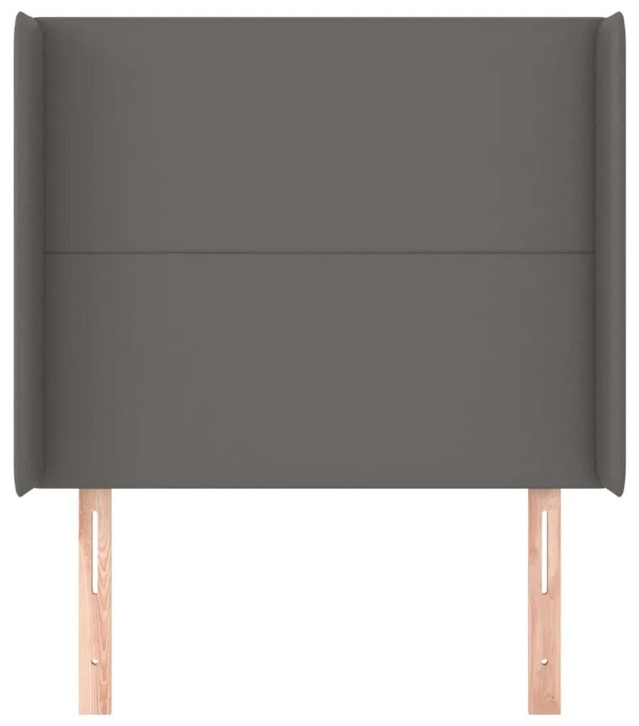 Cabeceira cama c/ abas couro artif. 83x16x118/128 cm cinzento