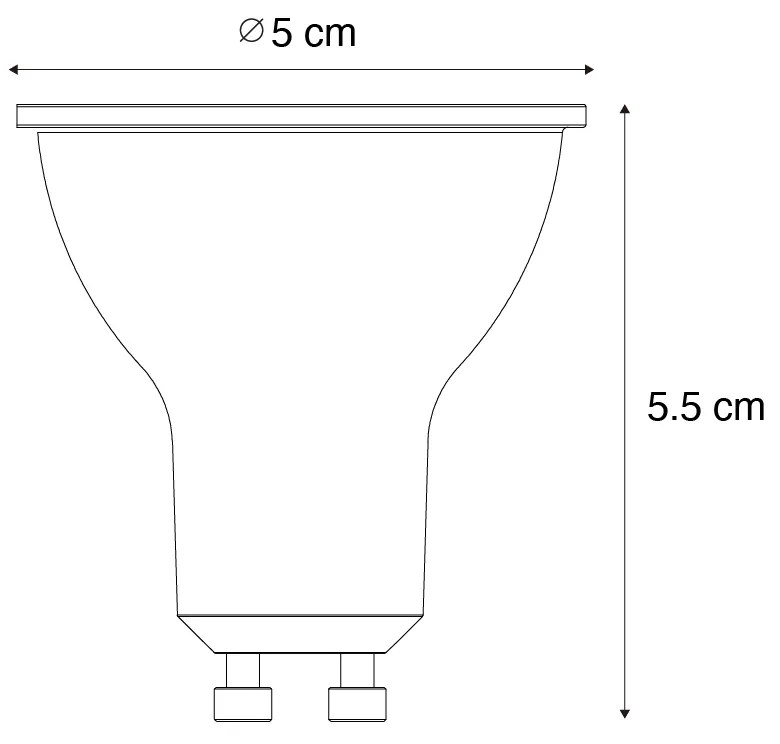 Conjunto de 5 GU10 3-staps dimbaar LED lamp 7W 700 lm 2200 - 6500K