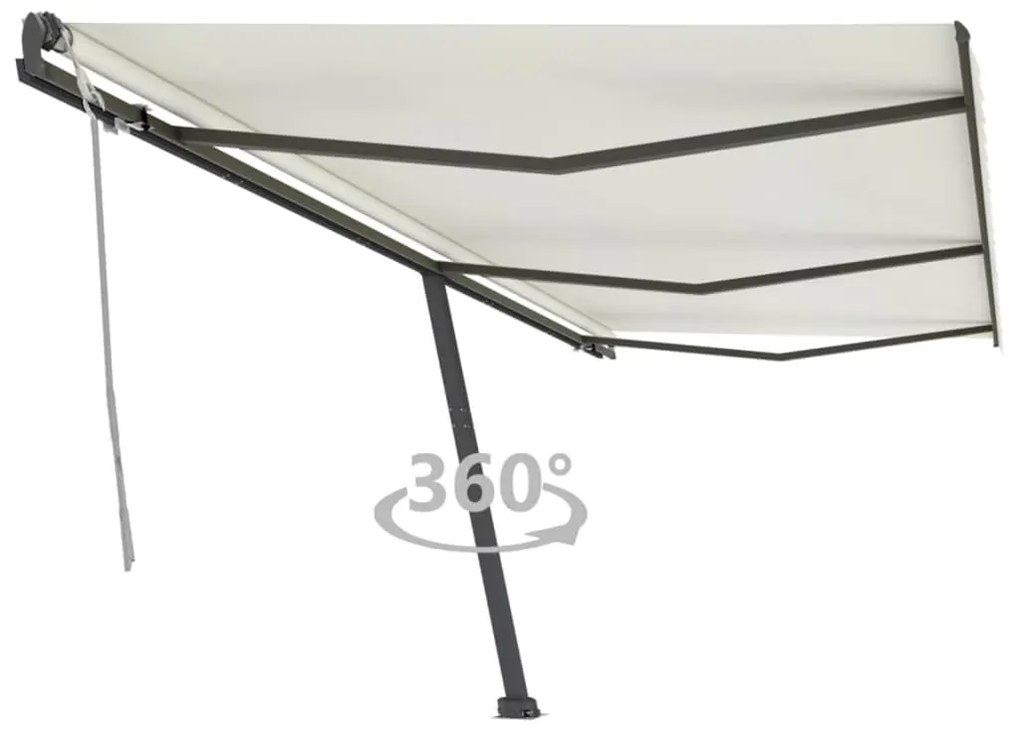 vidaXL Toldo retrátil manual independente 600x300 cm cor creme