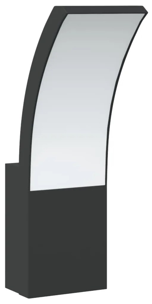 Candeeiros parede LED p/ exterior 2 pcs alumínio fundido preto