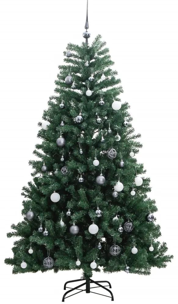 Árvore Natal artificial articulada c/ 300 luzes LED+bolas 210cm