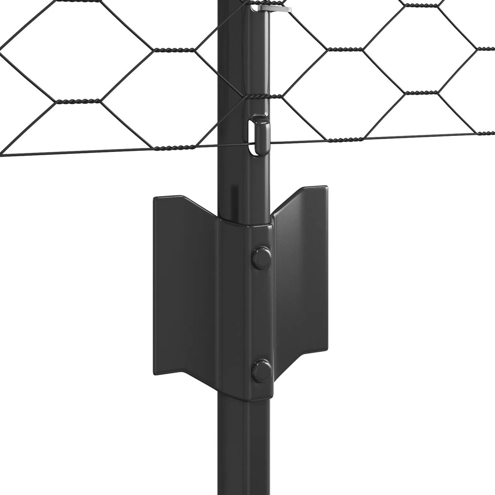 Postes de Cerca vidaXL 11 pcs U-Channel Cinza 60 cm Aço