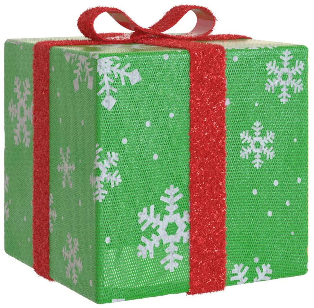 Presentes de Natal iluminados 3 pcs 64 luzes LED branco quente