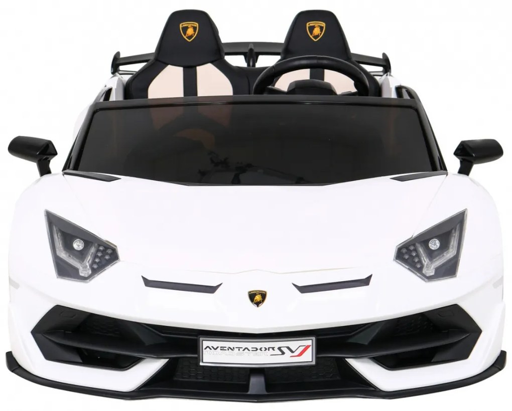 Carro elétrico para Crianças 2 Lugares Lamborghini SVJ DRIFT Rodas espuma EVA, e plástica (trás) assento couro ecológico Branco
