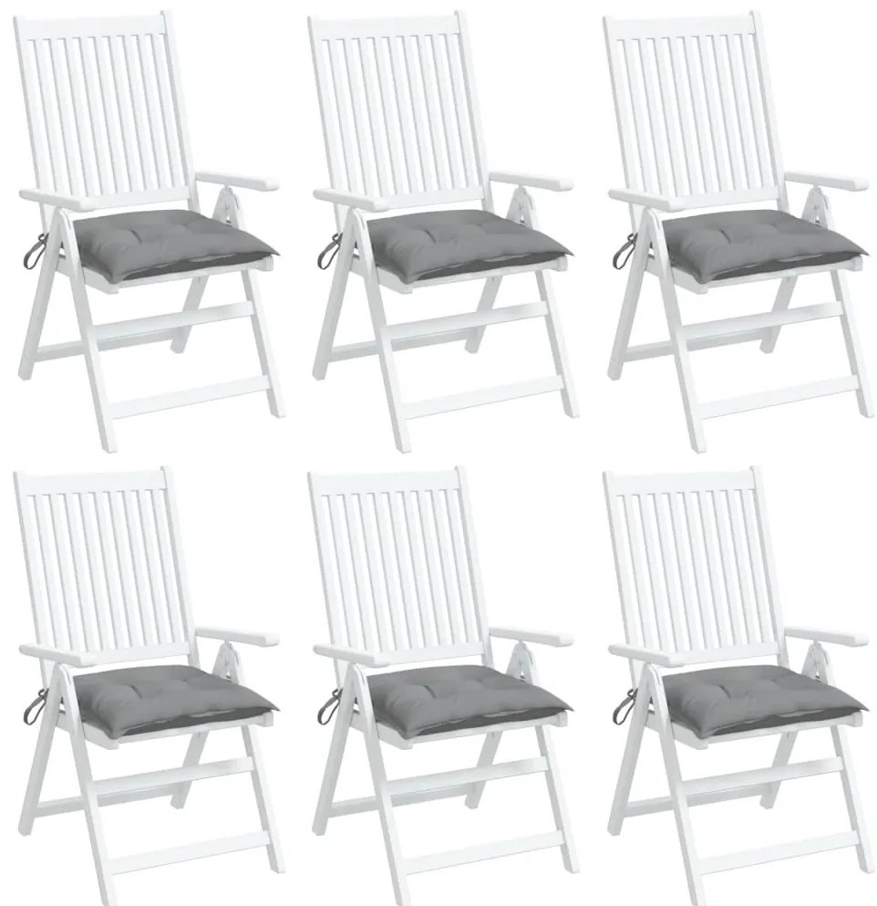 Almofadões de cadeira 6 pcs 40x40x7 cm tecido oxford cinza