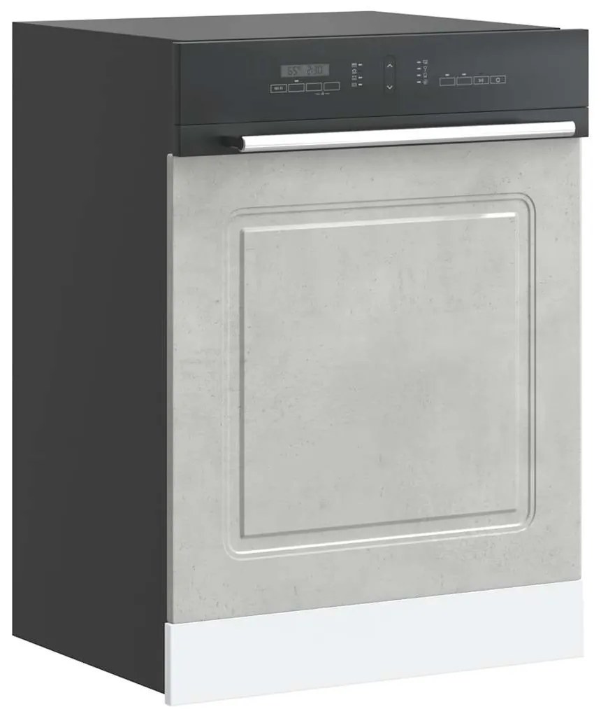 vidaXL Painel máquina lavar louça Kalmar 60x1,5x67 cm cinza cimento