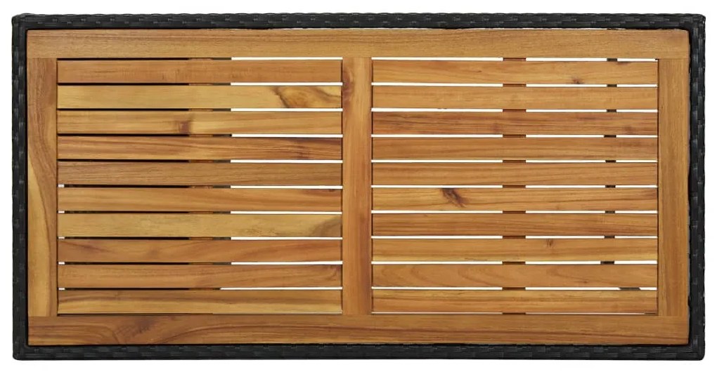 5 pcs conjunto de bar p/ jardim c/ almofadões vime PE preto