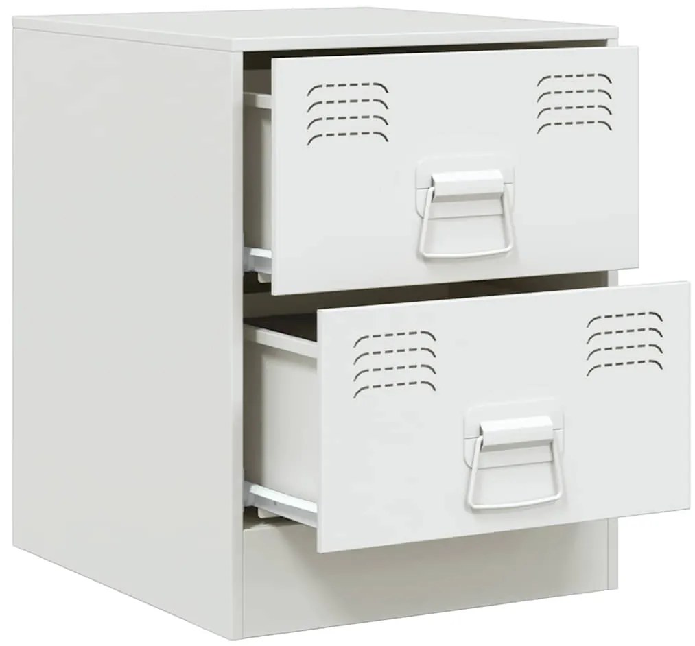 Mesa de cabeceira 34,5x39x44 cm aço branco