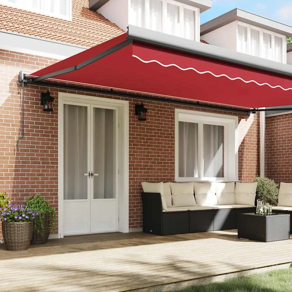 Toldo Retrátil Automático Vermelho 500 x 300 cm