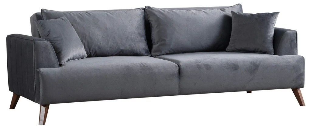 Sofá de 3 Lugares Buhara – Cinzento Escuro – 100x78x220 cm