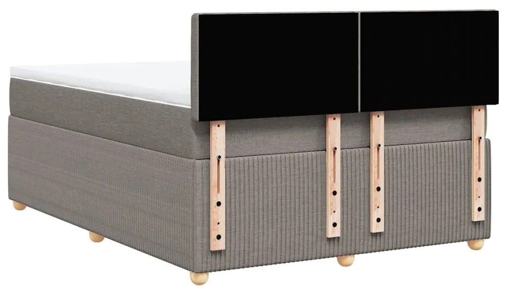 Cama com molas/colchão 140x190 cm tecido castanho-acinzentado
