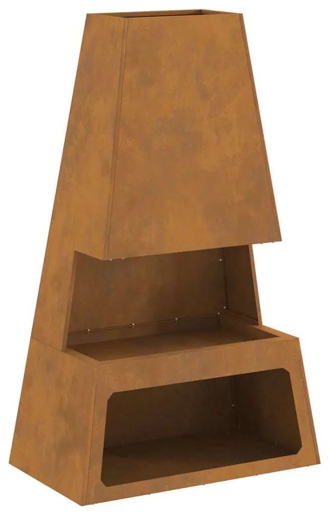 Fogão a lenha vidaXL com armazenamento de toras 60x35x100 cm em aço re