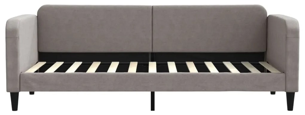 Sofá-cama com colchão 80x200 cm tecido cinzento-acastanhado