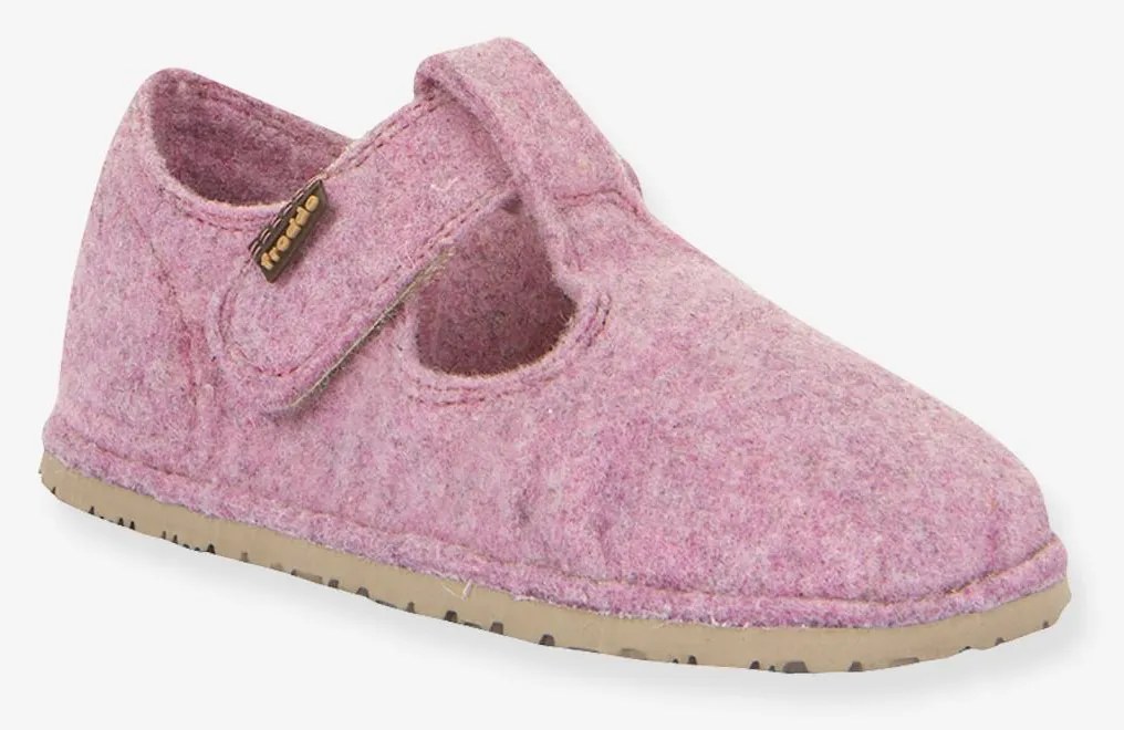 Pantufas barefoot para criança FLEXY WOOLY BAREFOOT Froddo rosa mesclado
