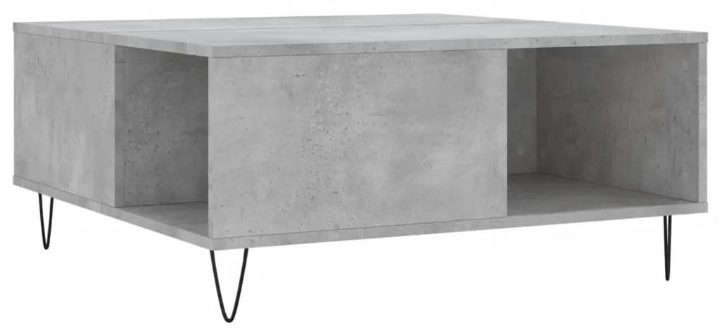 Mesa de centro 80x80x36,5 cm derivados madeira cinzento cimento