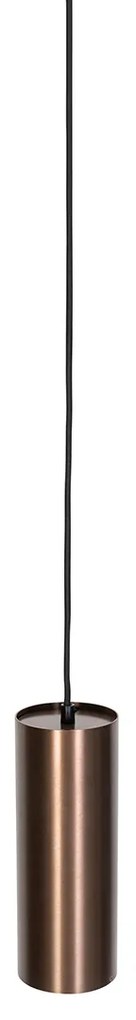 Candeeiro Pendente de Design Bronze Escuro com Adaptador para Calha Monofásica - Iconic Tubo