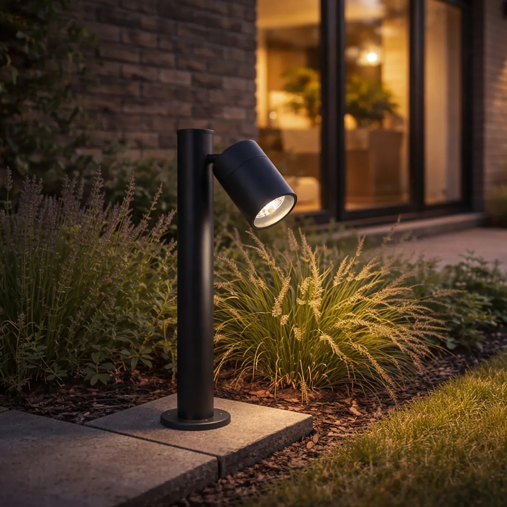 Candeeiro de exterior preto 45 cm AR70 ajustável IP44 - Solo