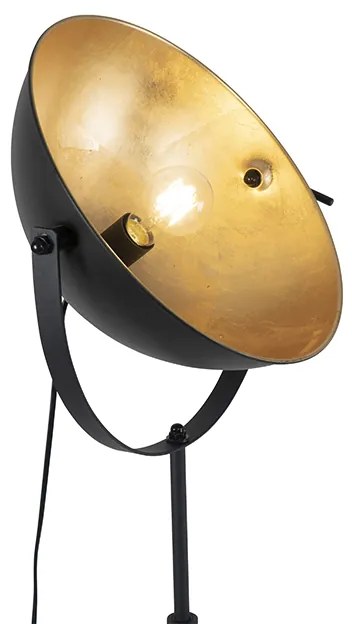 Candeeiro de pé preto com dourado 35 cm ajustável - Magnax Industrial
