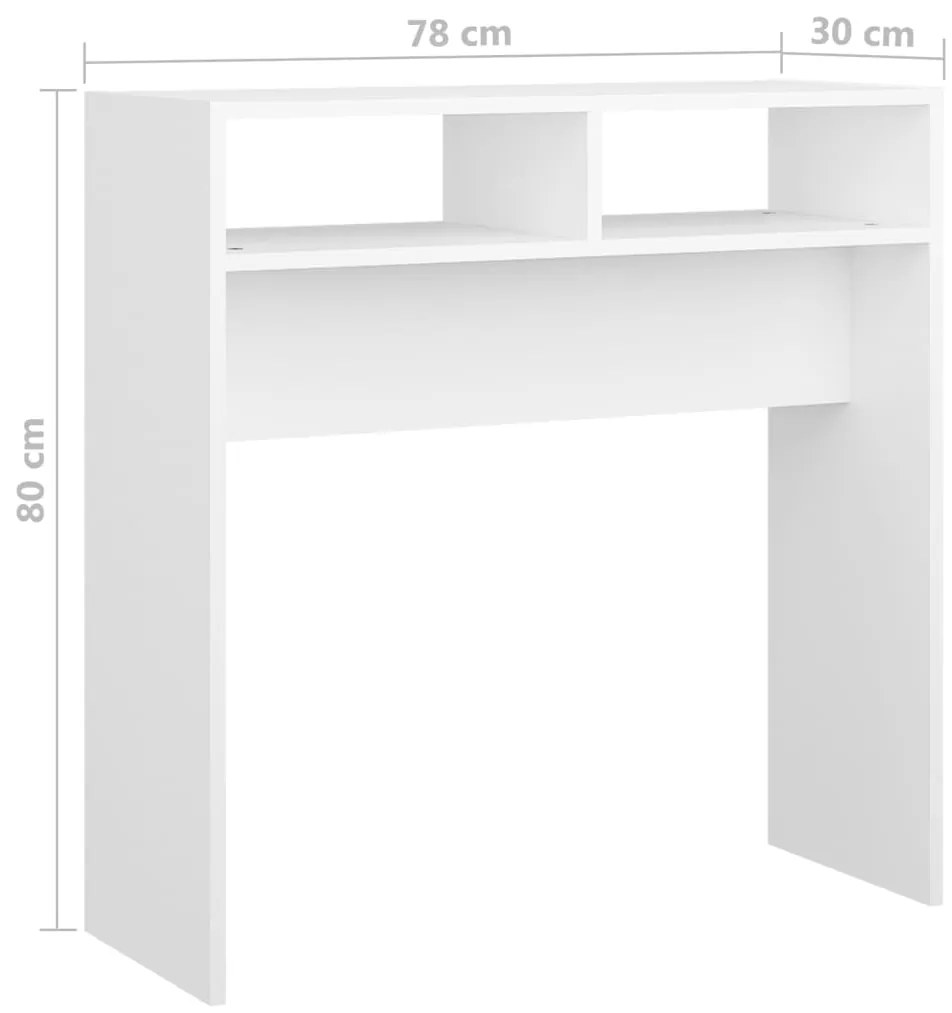Mesa consola 78x30x80 cm derivados de madeira branco