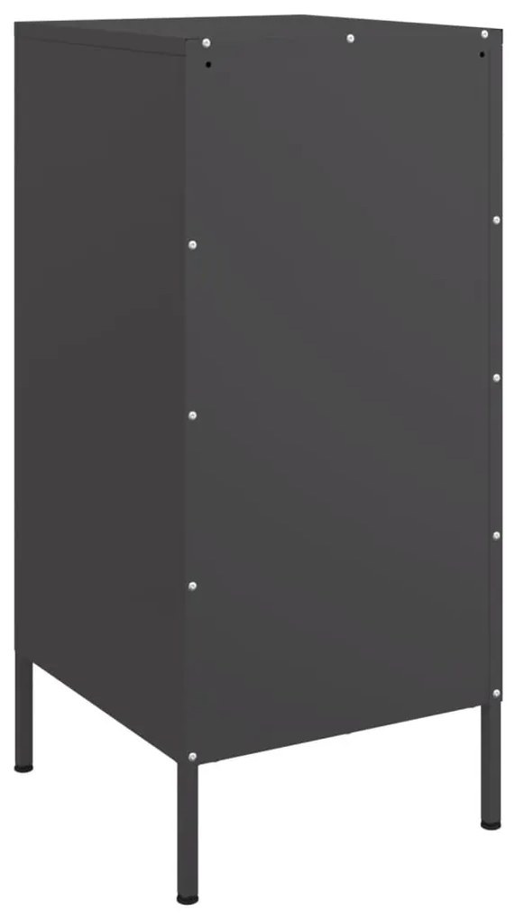Aparadores 2 pcs 36x39x79 cm aço preto