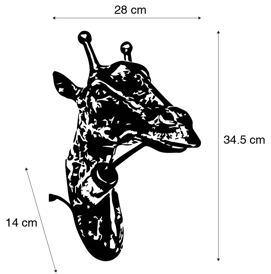 Candeeiro de parede vintage latão - Animal Girafa Rústico