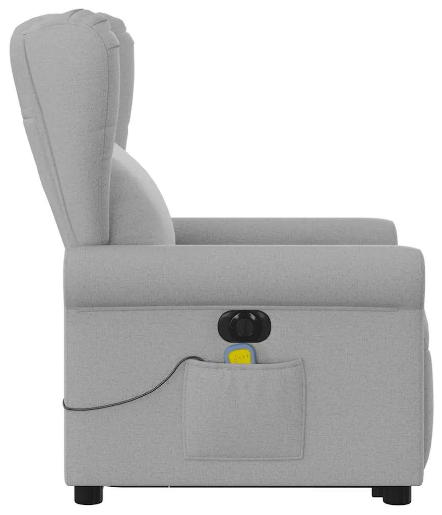Poltrona elétrica elevatória massagens tecido cinzento-nublado