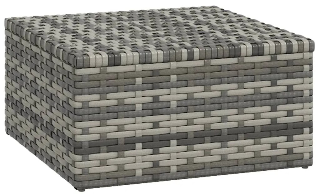 3 pcs conjunto lounge de jardim c/ almofadões vime PE cinzento